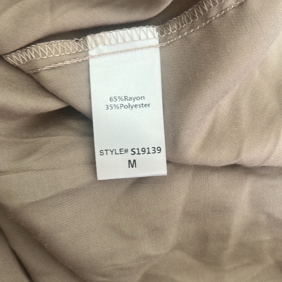 Mustard Seed Taupe V-Neck Blouse - Picture 6 of 7